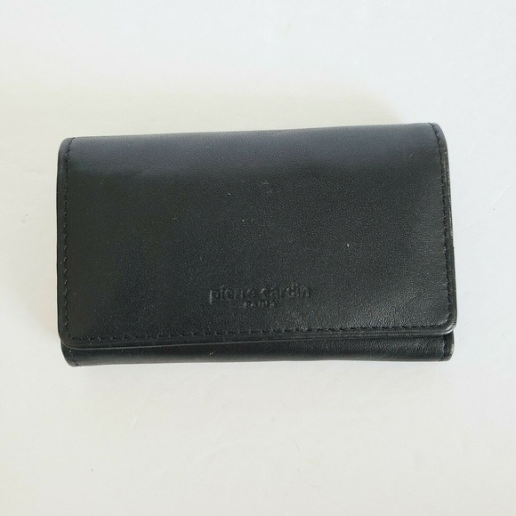 Pierre Cardin Paris 6 Key Hooks storage Wallet Keychain Genuine Leather Compact - Picture 1 of 9